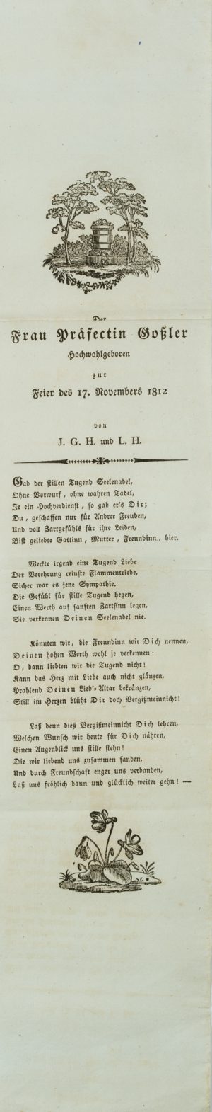 Andenken, Frau Präfektin Goßler