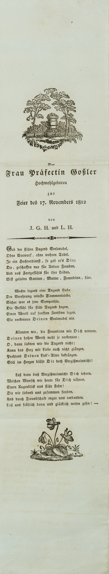 Andenken, Frau Präfektin Goßler
