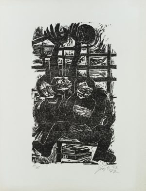 Expressionist. Darst. von Arbeitern
