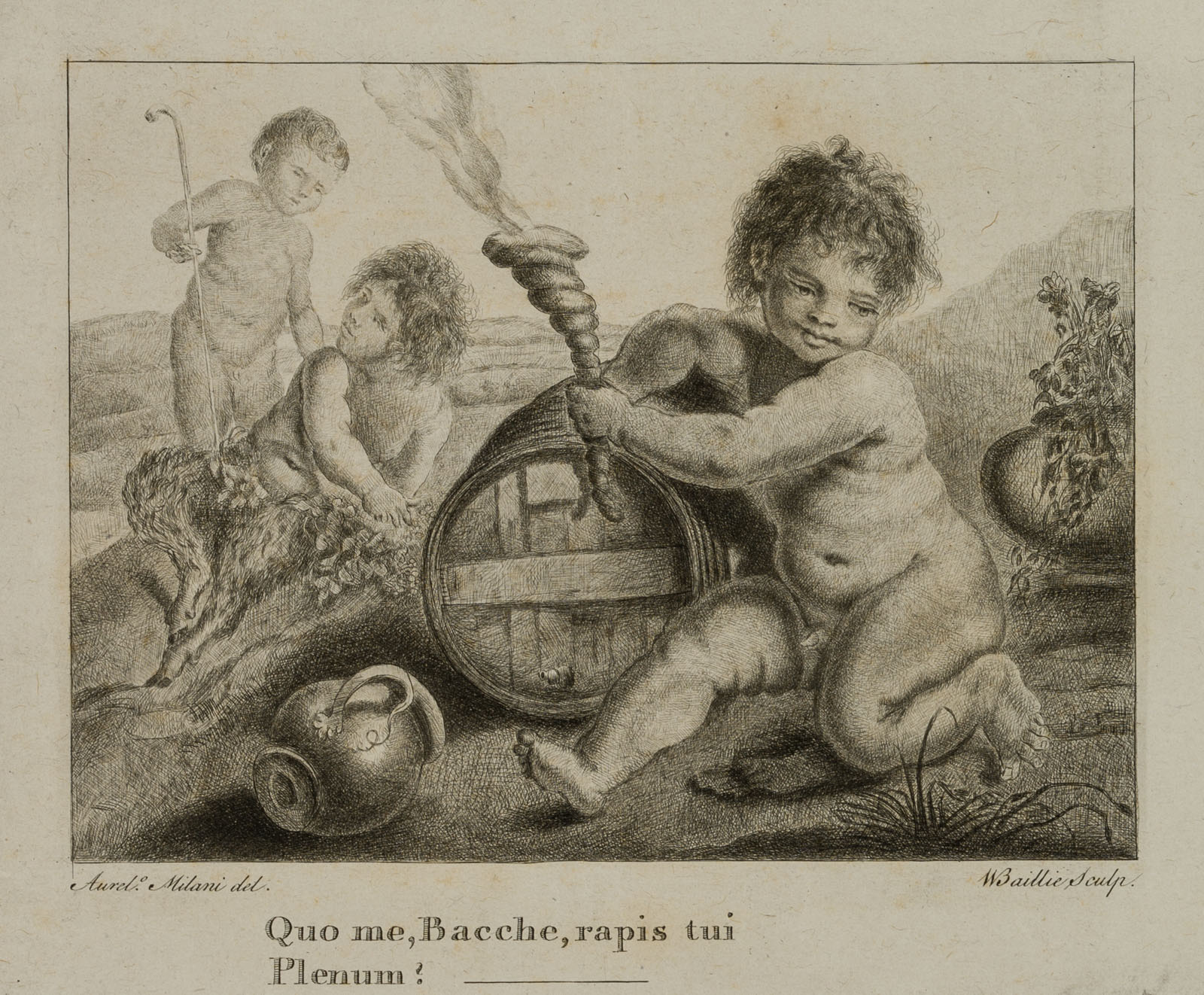 Bacchus mit einer Fackel und Faun