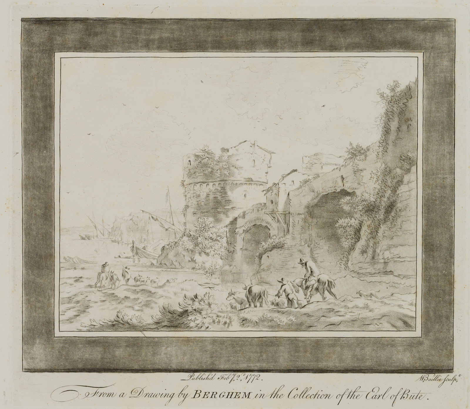 Flusslandschaft u. Turmruine