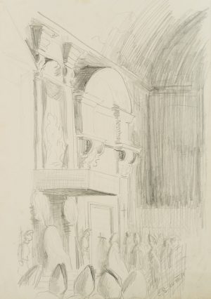 Bischöfe mit Mitra in einer Kirche
