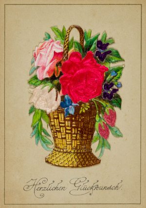 Glückwunschkarte mit Rosen