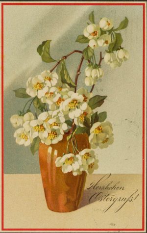 Florale Grußkarte zu Ostern