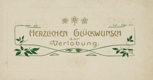 Jugendstil Karte zur Verlobung