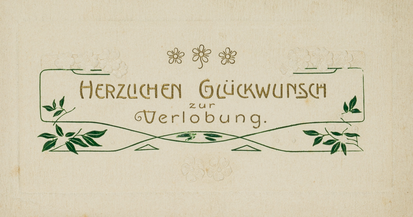 Jugendstil Karte zur Verlobung