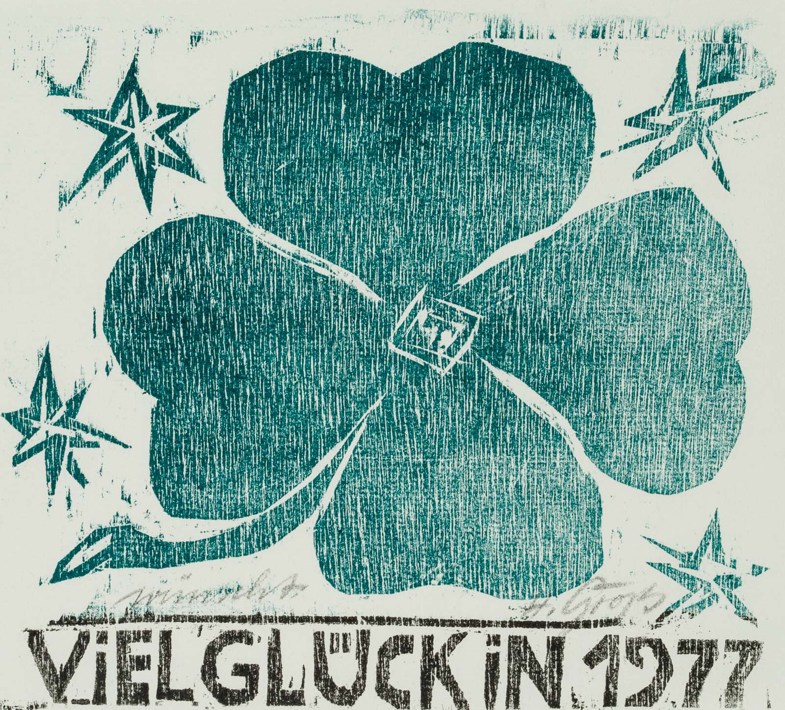 Kleeblatt mit Neujahrsgrüßen