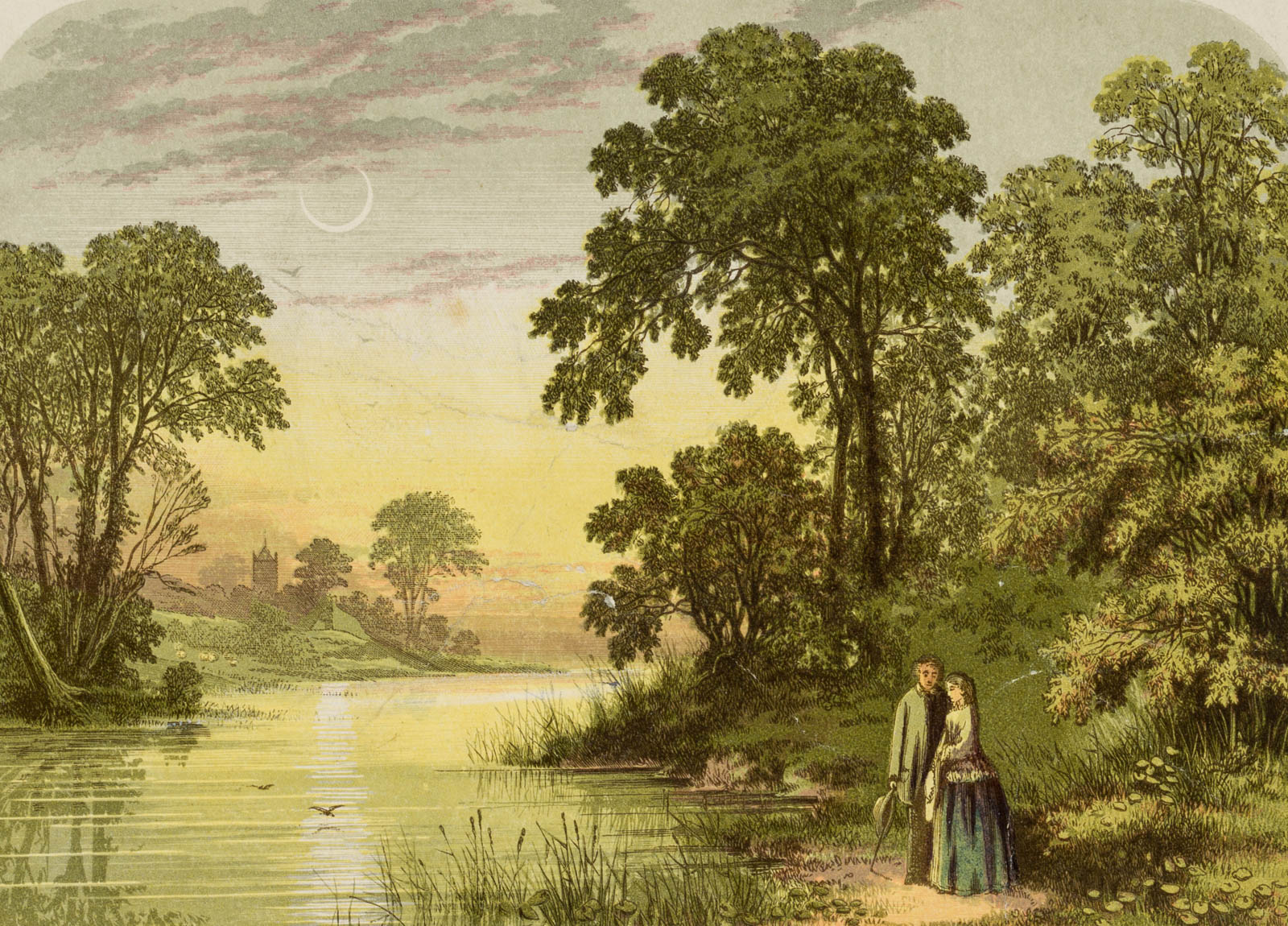 Flusslandschaft mit Paar