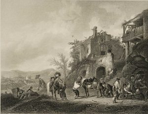 Die Schmiede. Belebte Genreszene