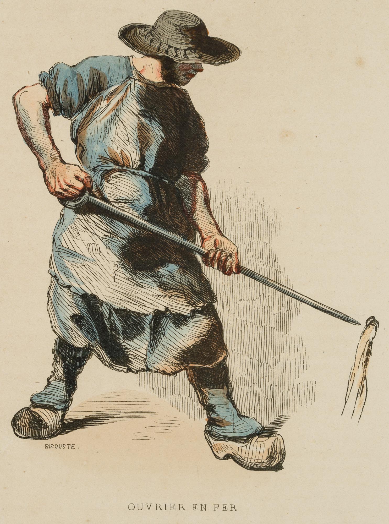 Darst. eines Schmieds bei der Arbeit