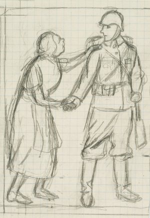 Soldat nimmt Abschied
