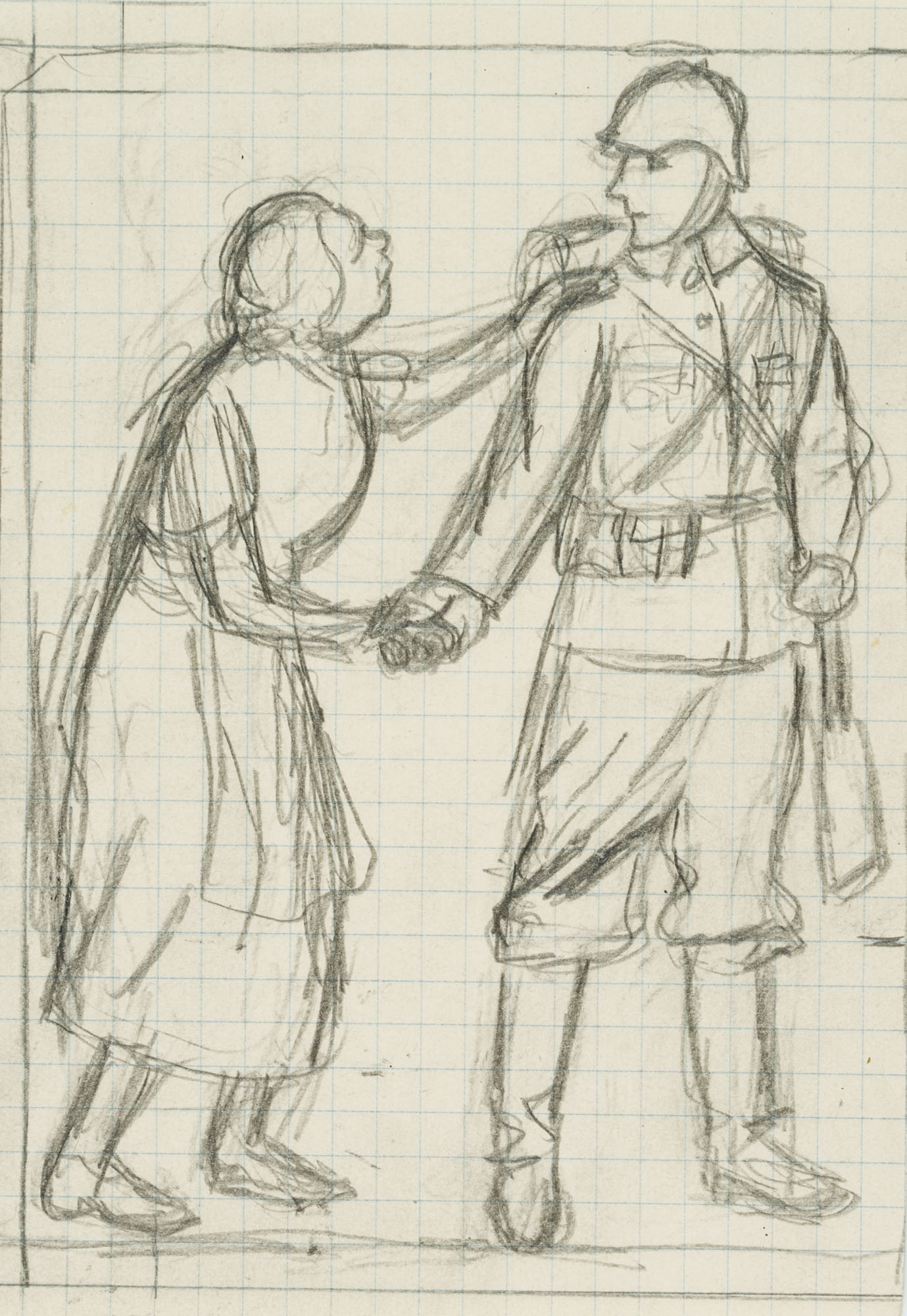 Soldat nimmt Abschied