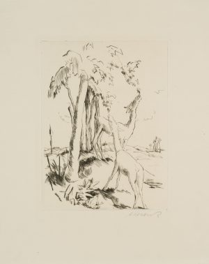 Landschaft mit Ziegen