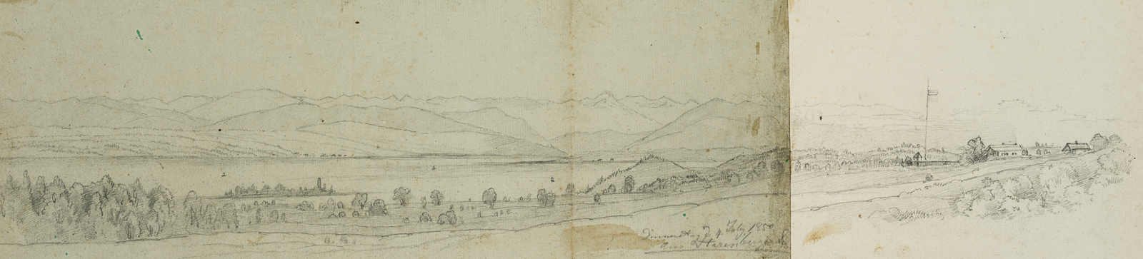 Weite Landschaft mit Fluss