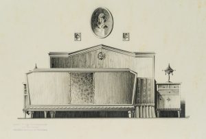 Entwürfe v. Stilmöbeln, Bett, 1930er