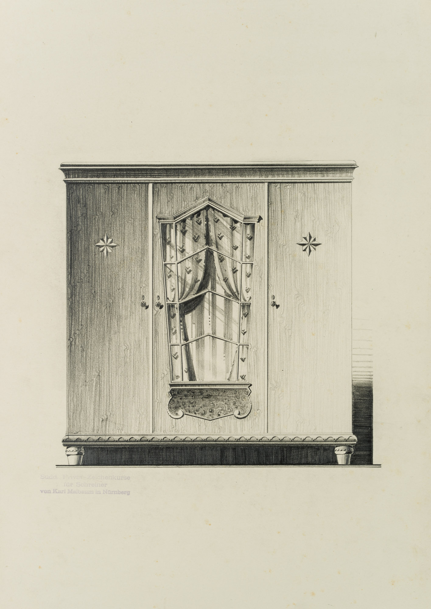 Entwurf, Schrank mit Aufsatz, 1930er