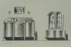 Entwürfe v. Stilmöbeln, Anrichte