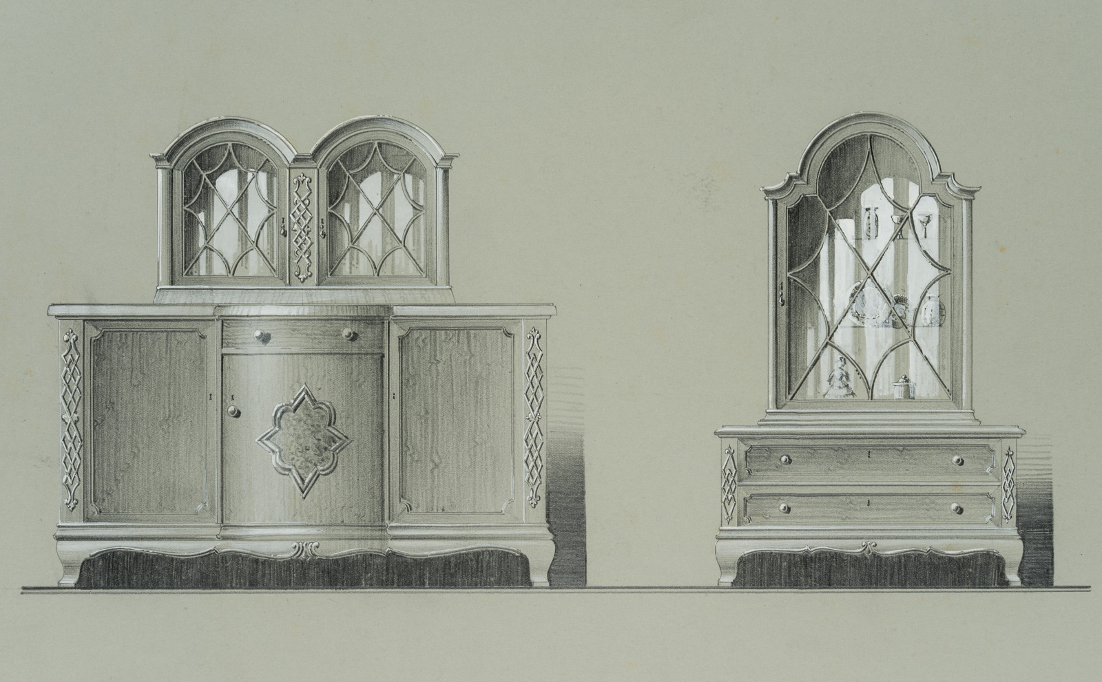 Buffetschrank, Vitrine