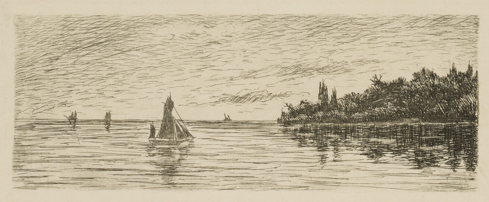 Seestück mit Segelbooten