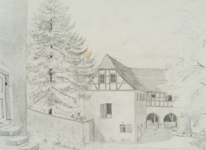 Blick in den Hof eines Gehöfts