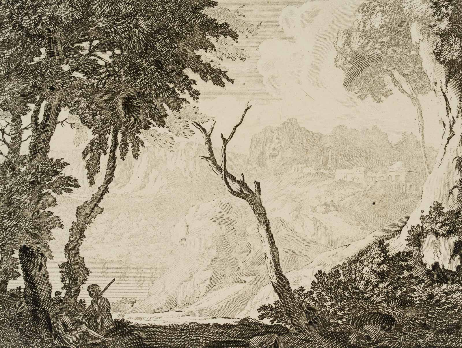 Ruhende Hirten unter einem Baum