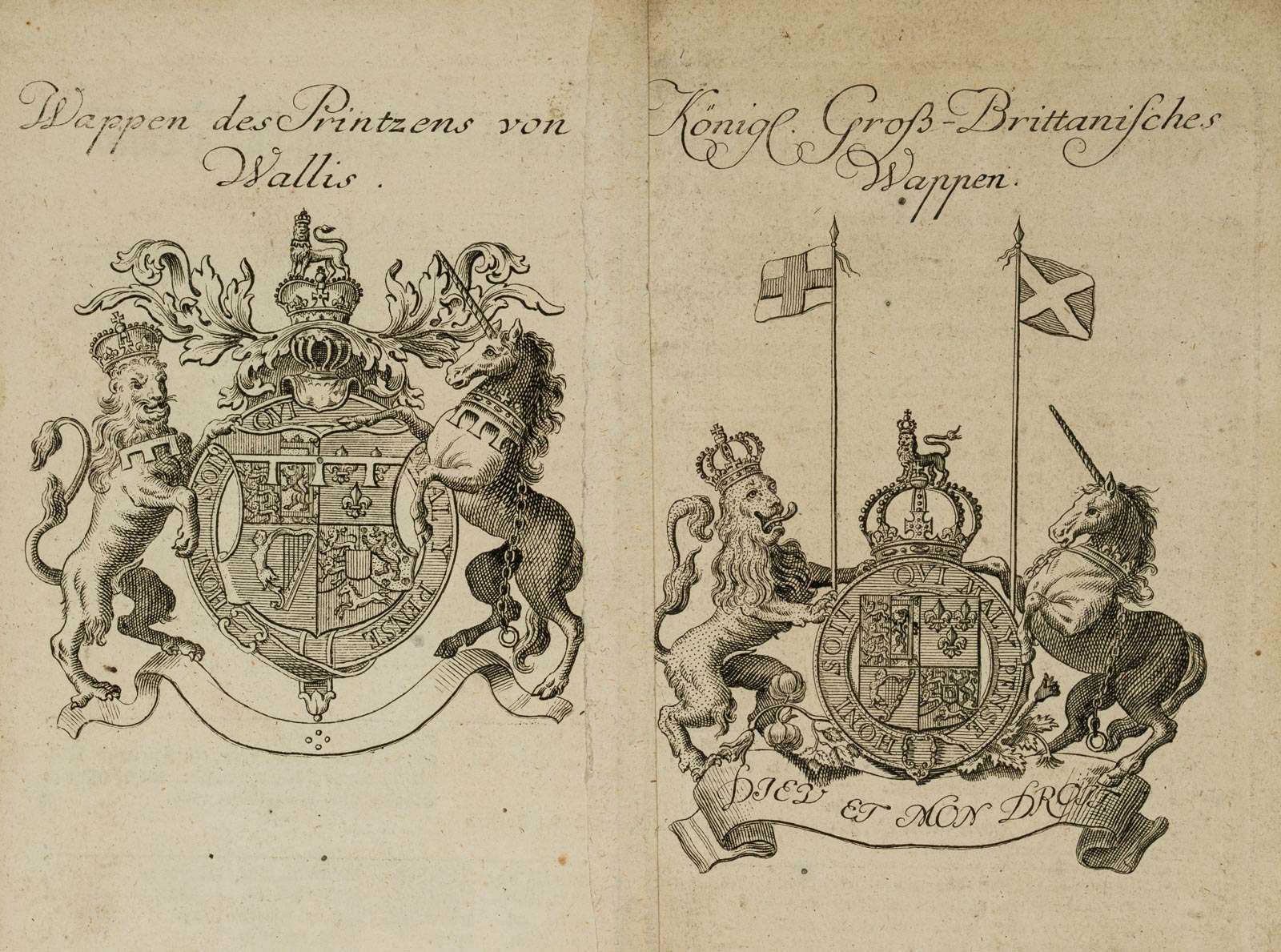 Zwei königl. britische Wappen
