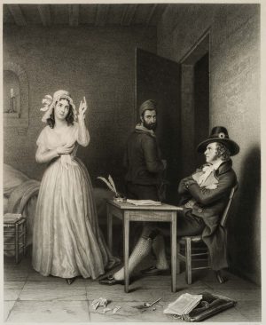 Histor. Szene mit Charlotte Corday