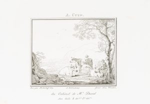 Vieh mit Bauern in der Landschaft