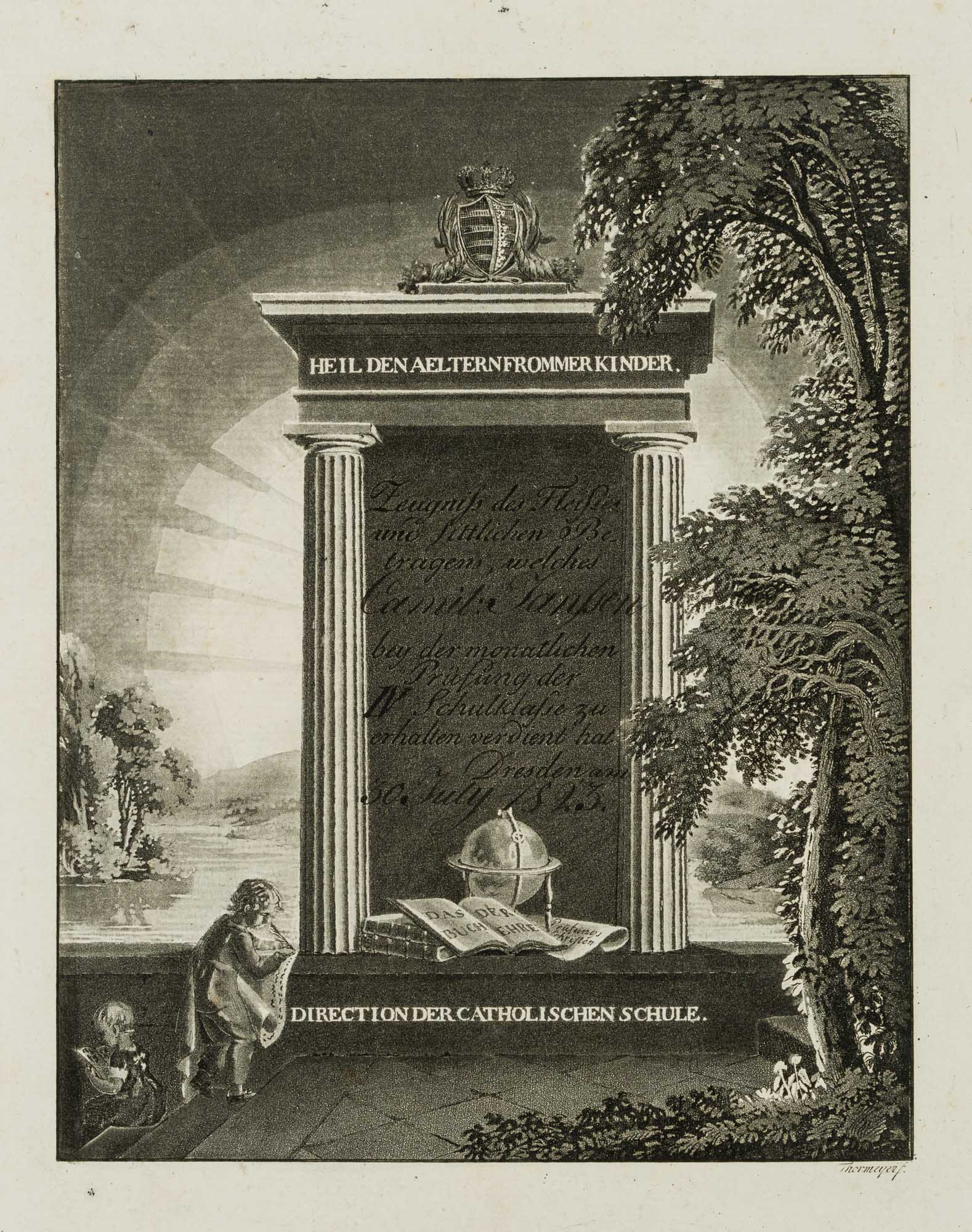 Belobigungstafel eines Schülers