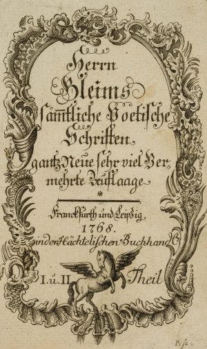 Titelkupfer, Gleims Poet. Schriften