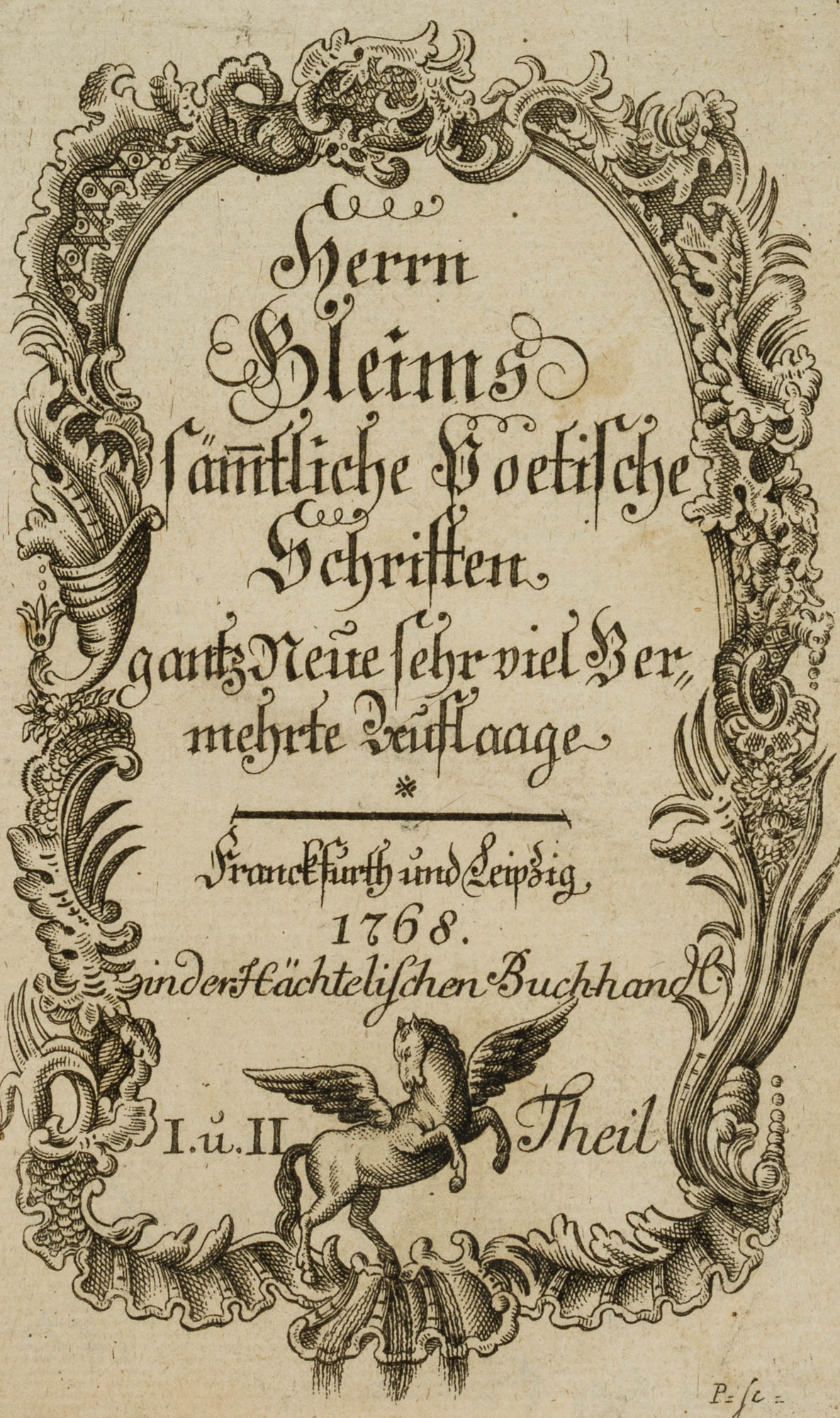 Titelkupfer, Gleims Poet. Schriften