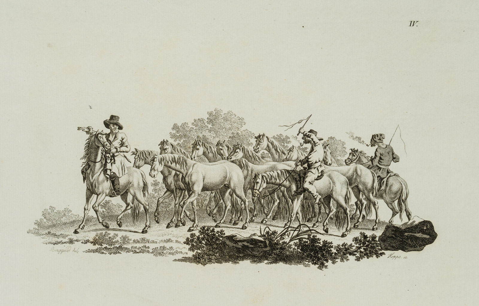 HOPPE, Reiter mit Pferden, 1798