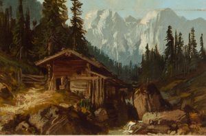 Alpine Landschaft mit Wassermühle