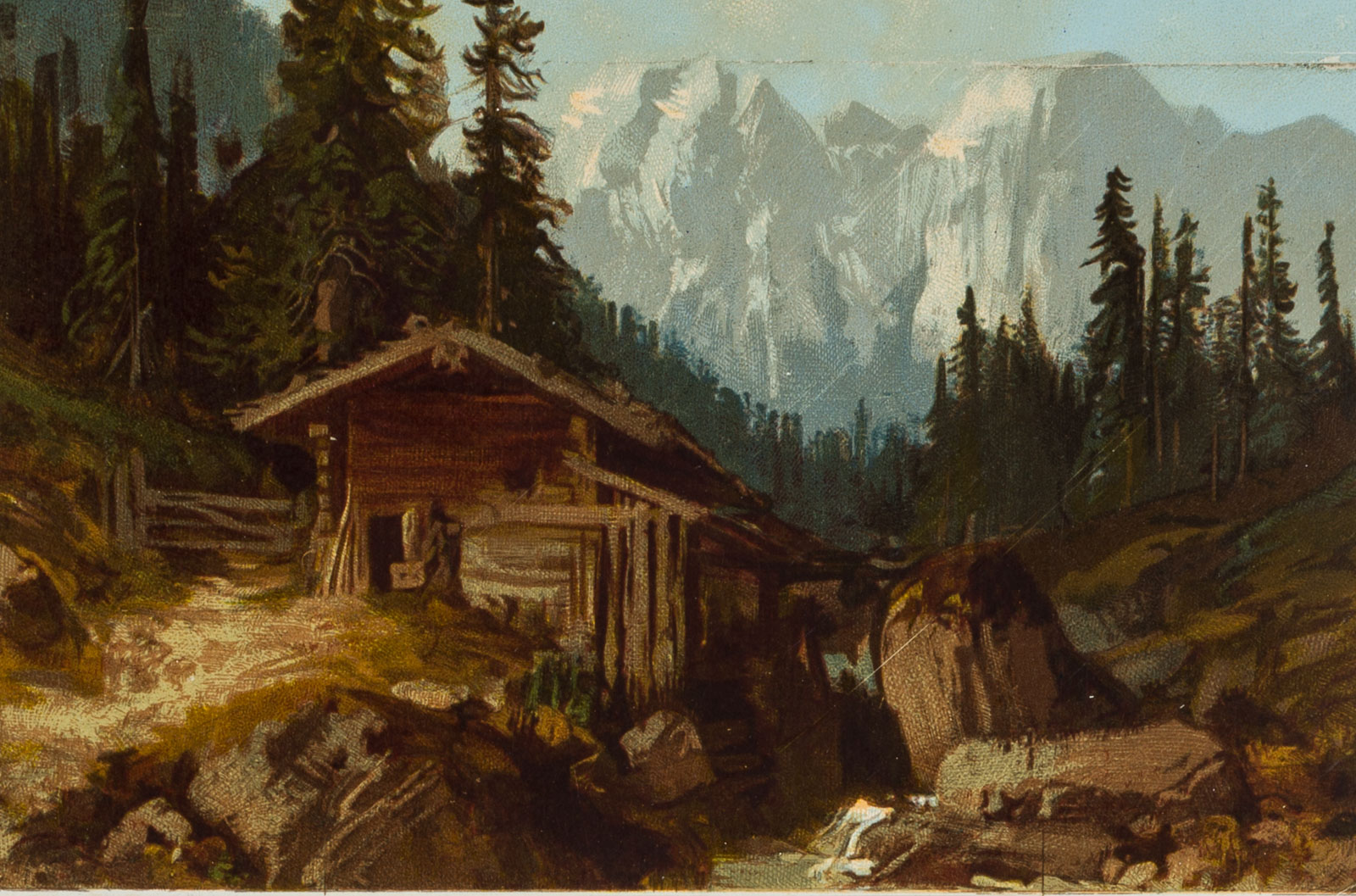 Alpine Landschaft mit Wassermühle