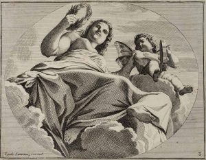 Venus und Amor auf einer Wolke