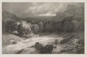 Gebirgsfluss in Alpenlandschaft