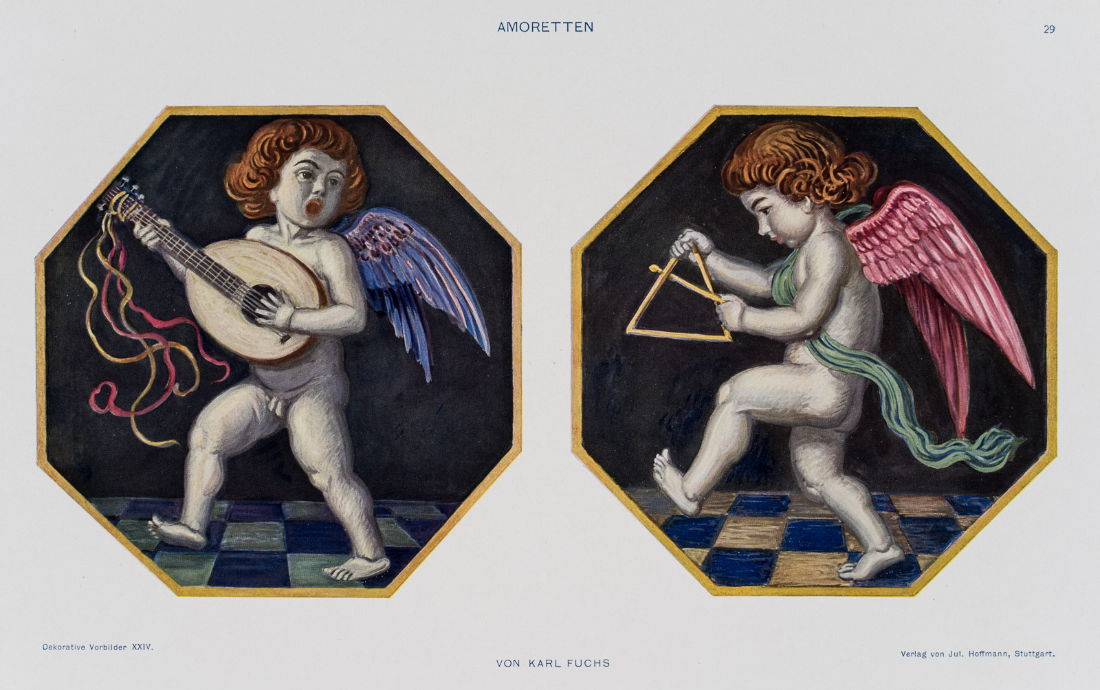 Musizierende Amoretten mit Laute