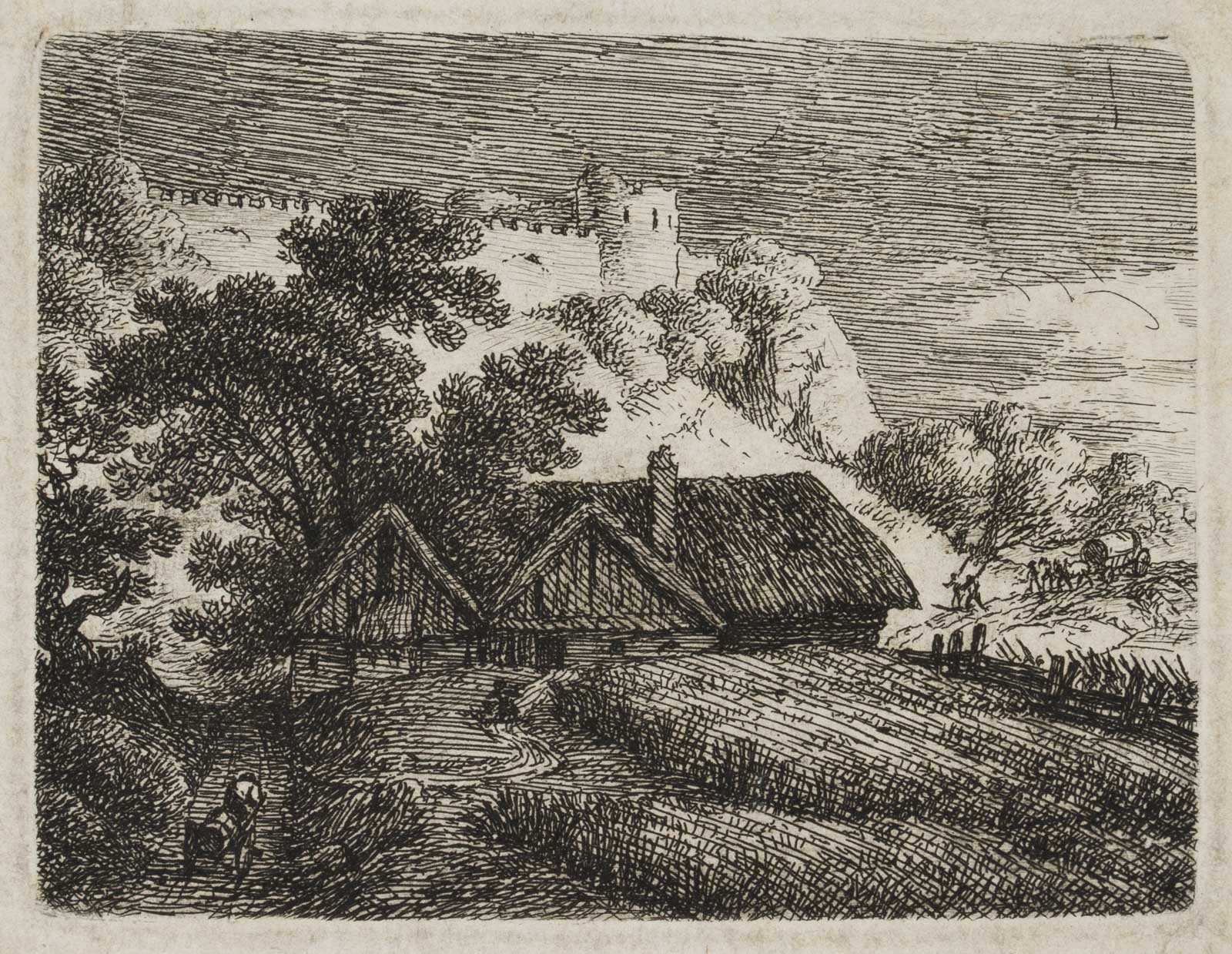 Gehöft vor Burgruine