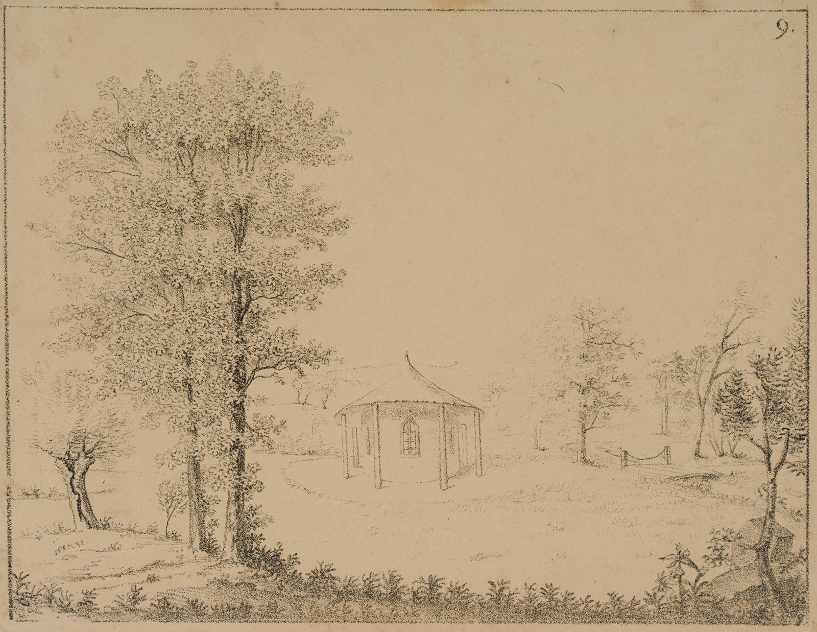 Parklandschaft mit Pavillon