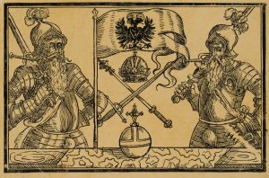 Landsknechte mit kaiserlichen Insignien