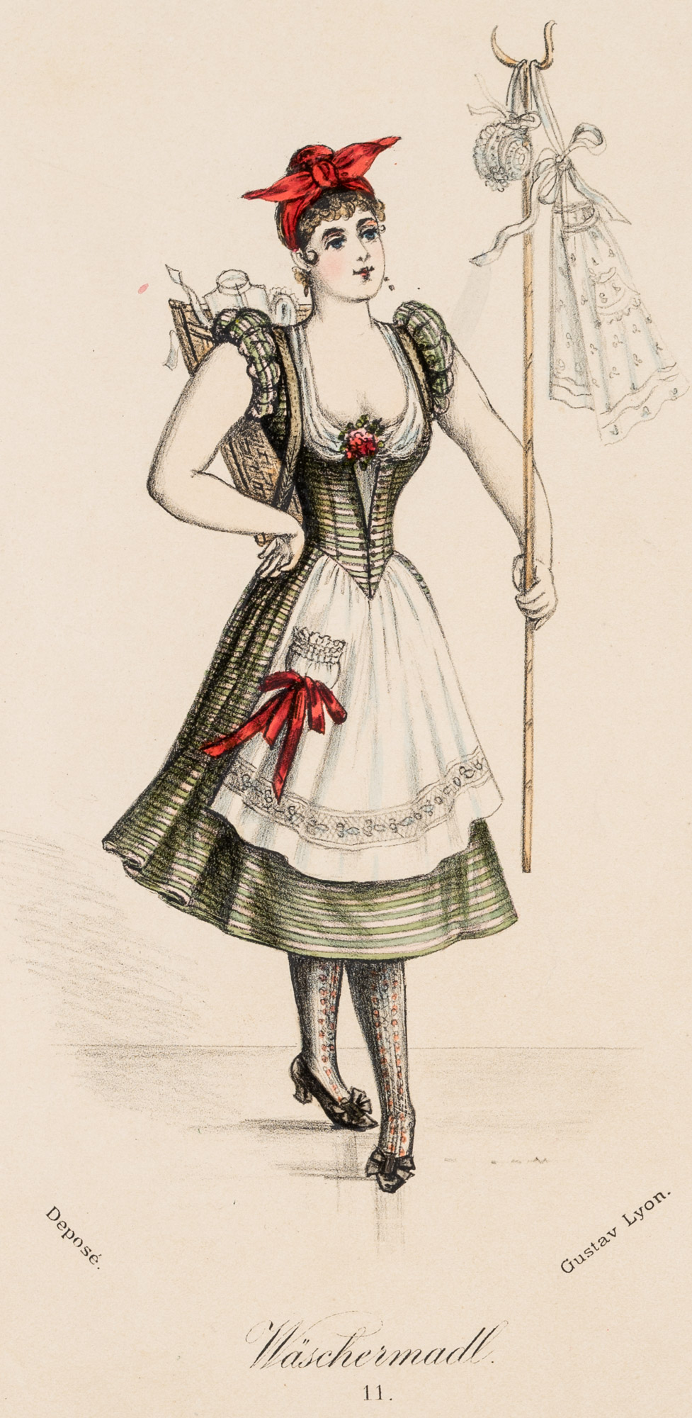 Modeskizze, Wäschemadl, Tracht