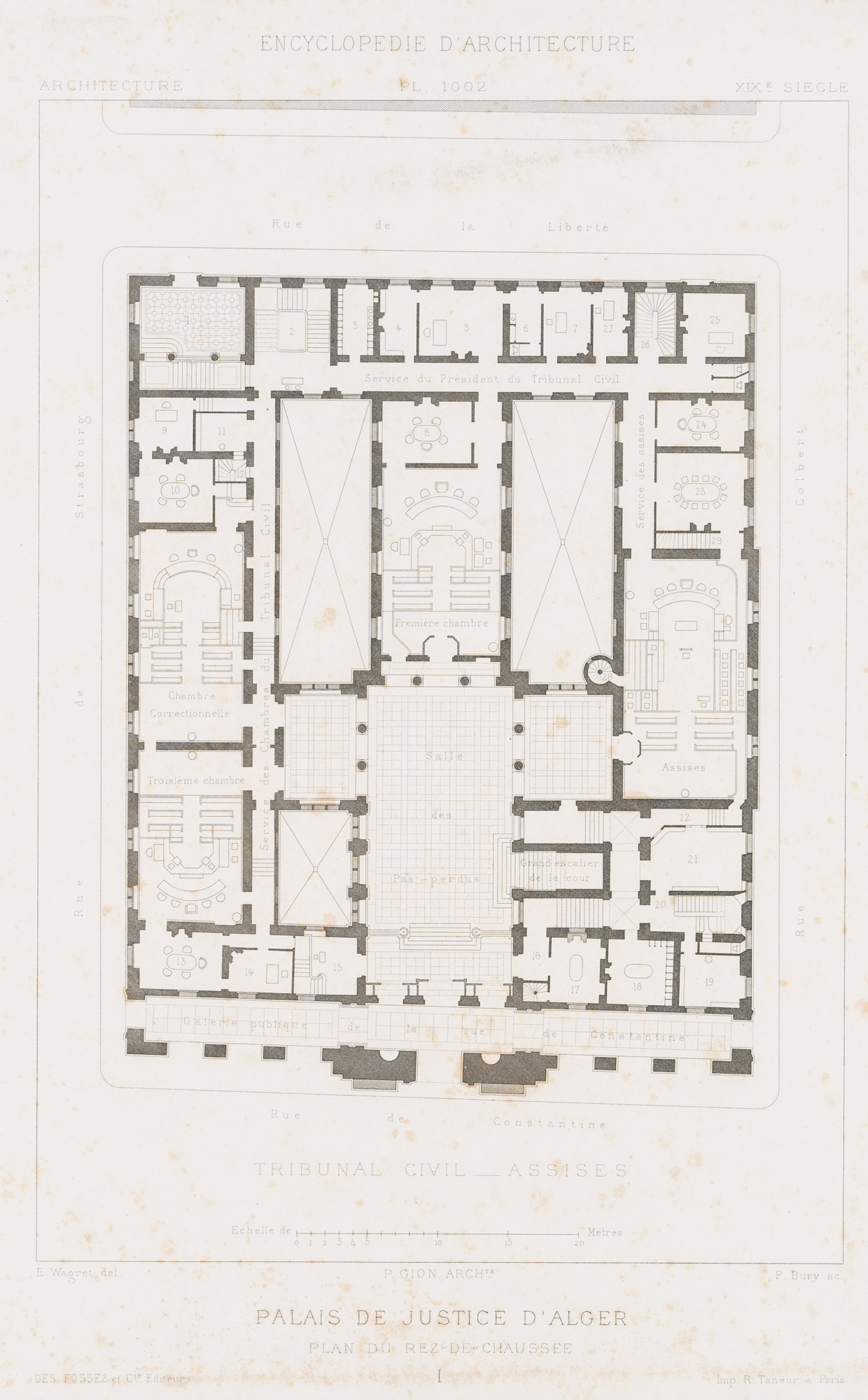Grundriss Palais de Justice d'Alger