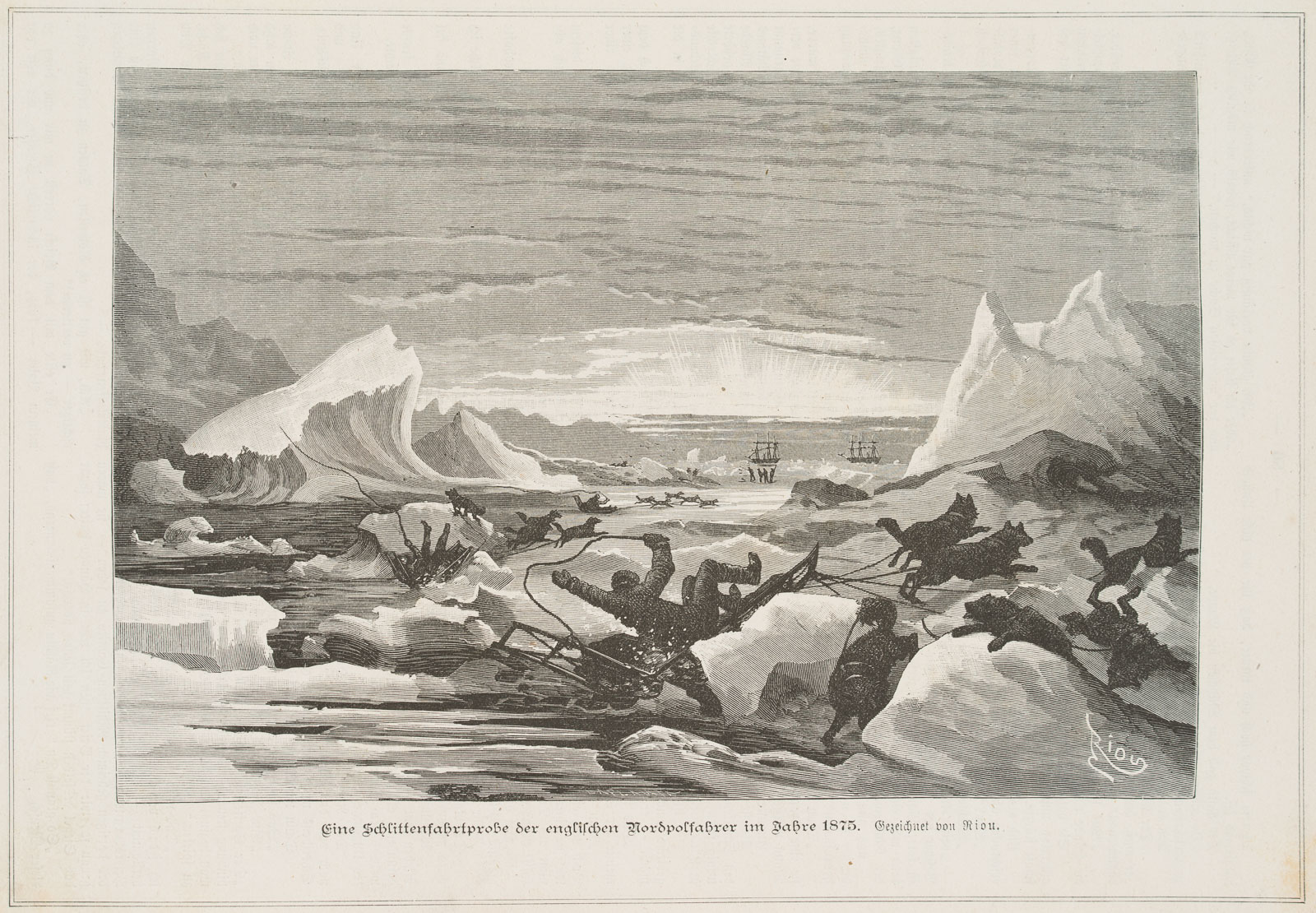 Schlittenfahrt der engl. Nordpolarfahrer