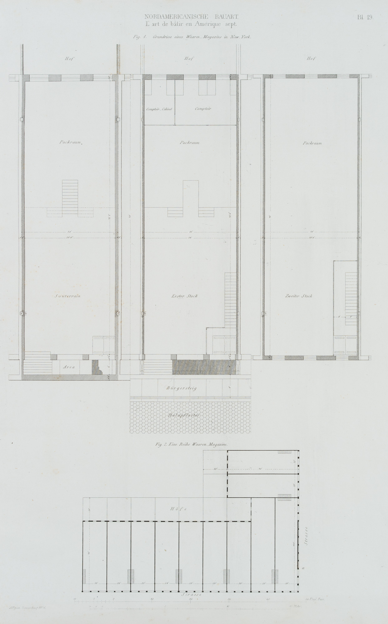 Grundrisse eines Waarenmagazins, NY