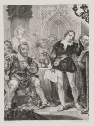 Historienszene, Jüngling am Hof