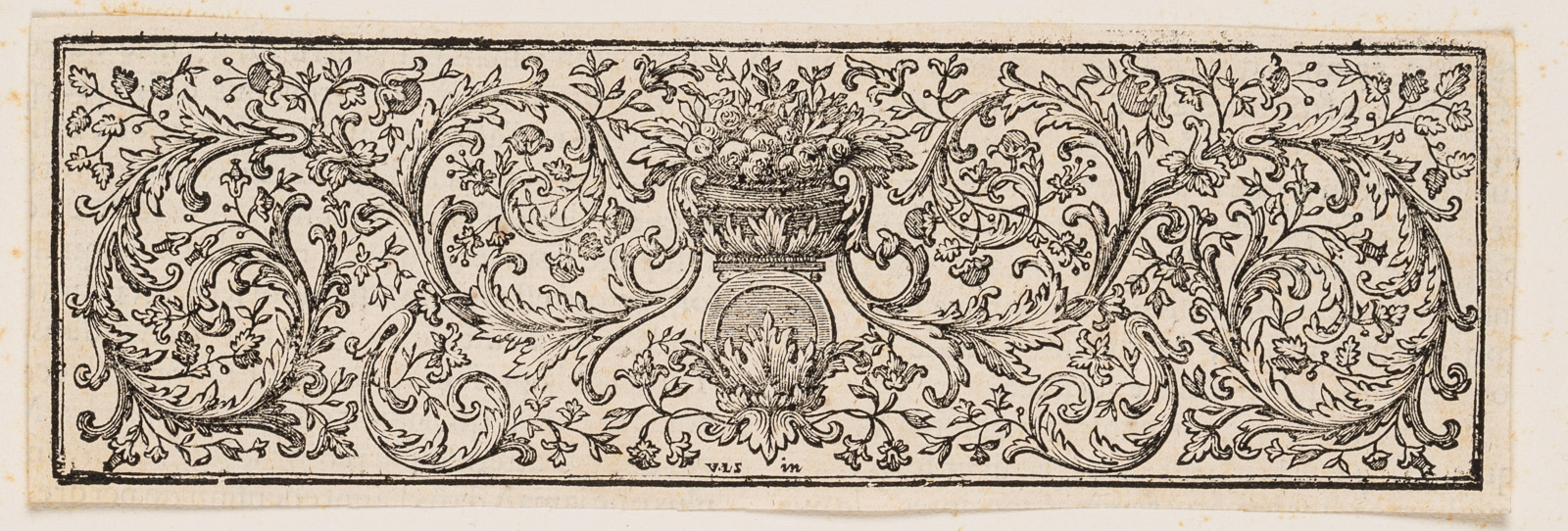 Buchschmuck. Zierleiste m. Blumen