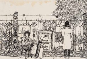Londoner Straßenkunsthändler