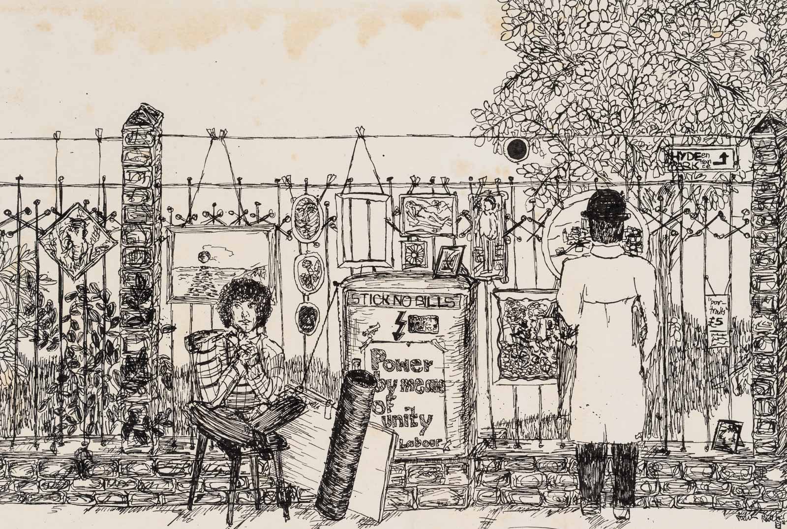 Londoner Straßenkunsthändler