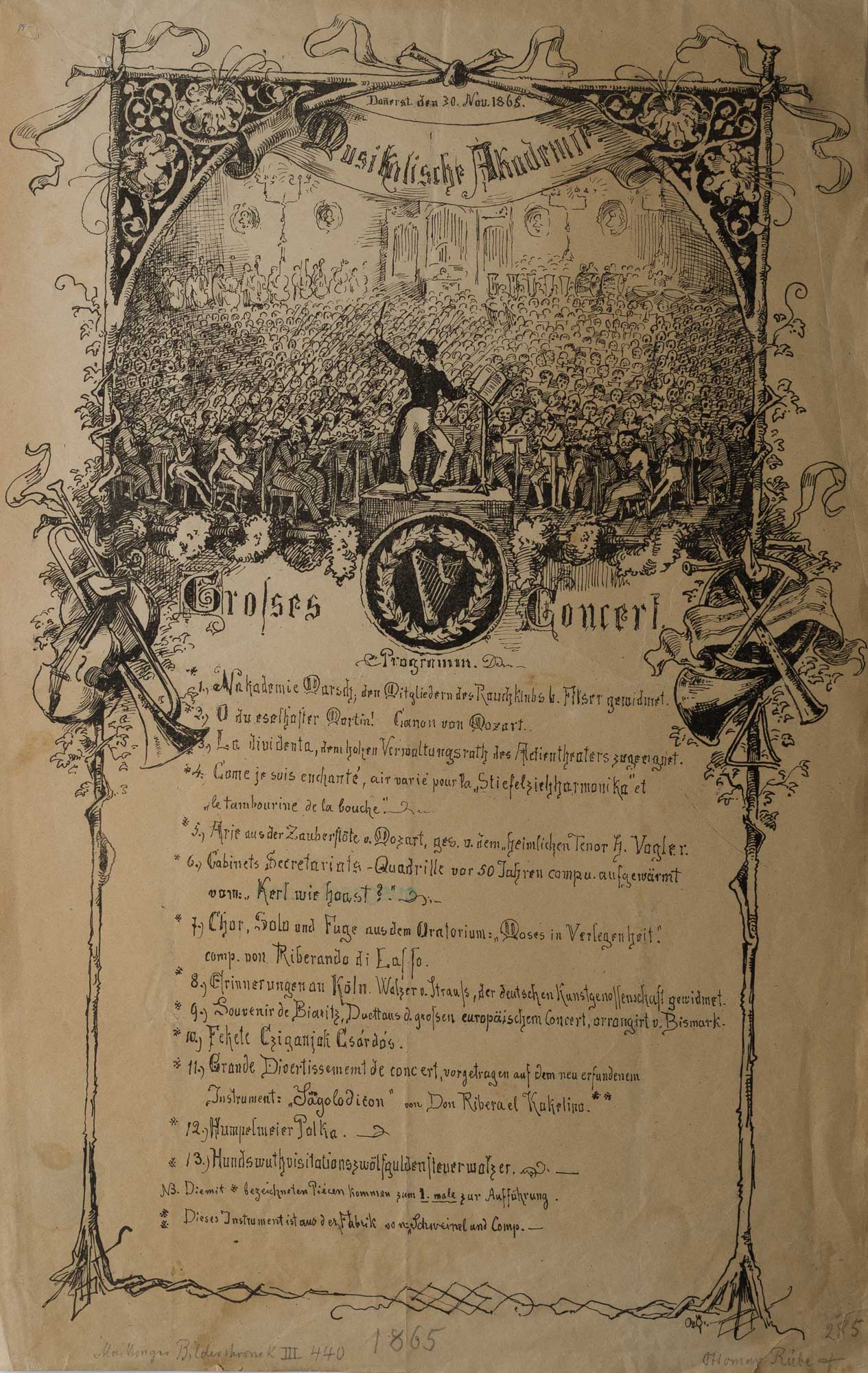 Konzertzettel der wilden Gungl