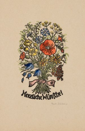Glückwunschkarte mit Blumenbouquet